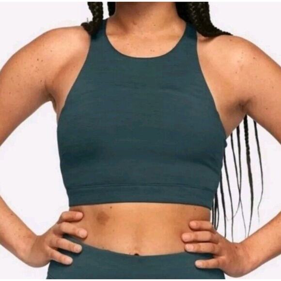 Outdoor Voices Womens Sports Bra Small Stretch Racerback Green TechSweat Crop - Picture 1 of 11